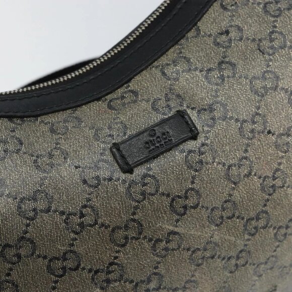 GUCCI GG Crystal Shoulder Bag Coated Canvas Navy Gold 181092 Auth 146008 - Picture 12 of 16